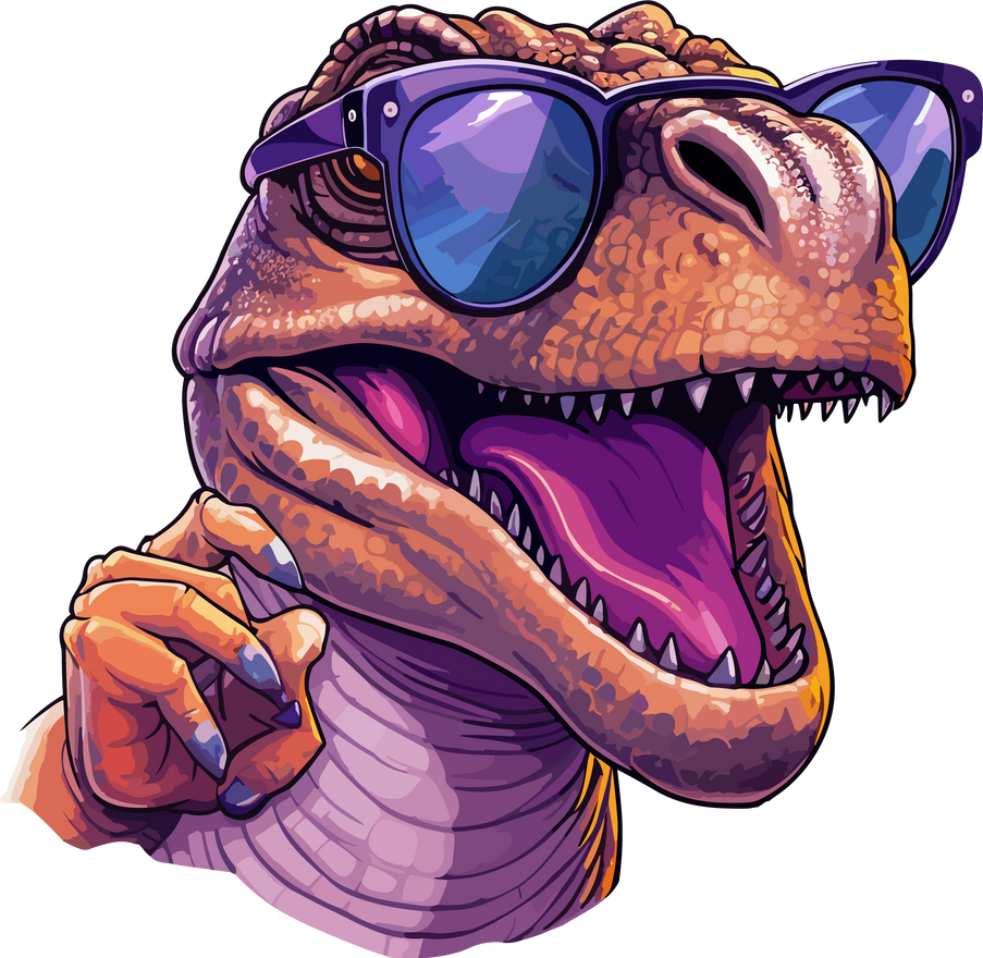 cool dinasour wear sunglasses sticker